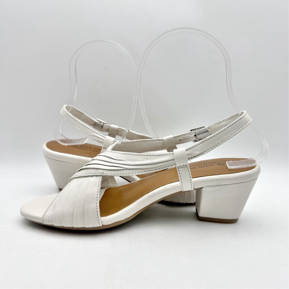 Coldwater Creek Womens Clarissa Slingback Sandals Size 6 White Leather NIB - Picture 6 of 11